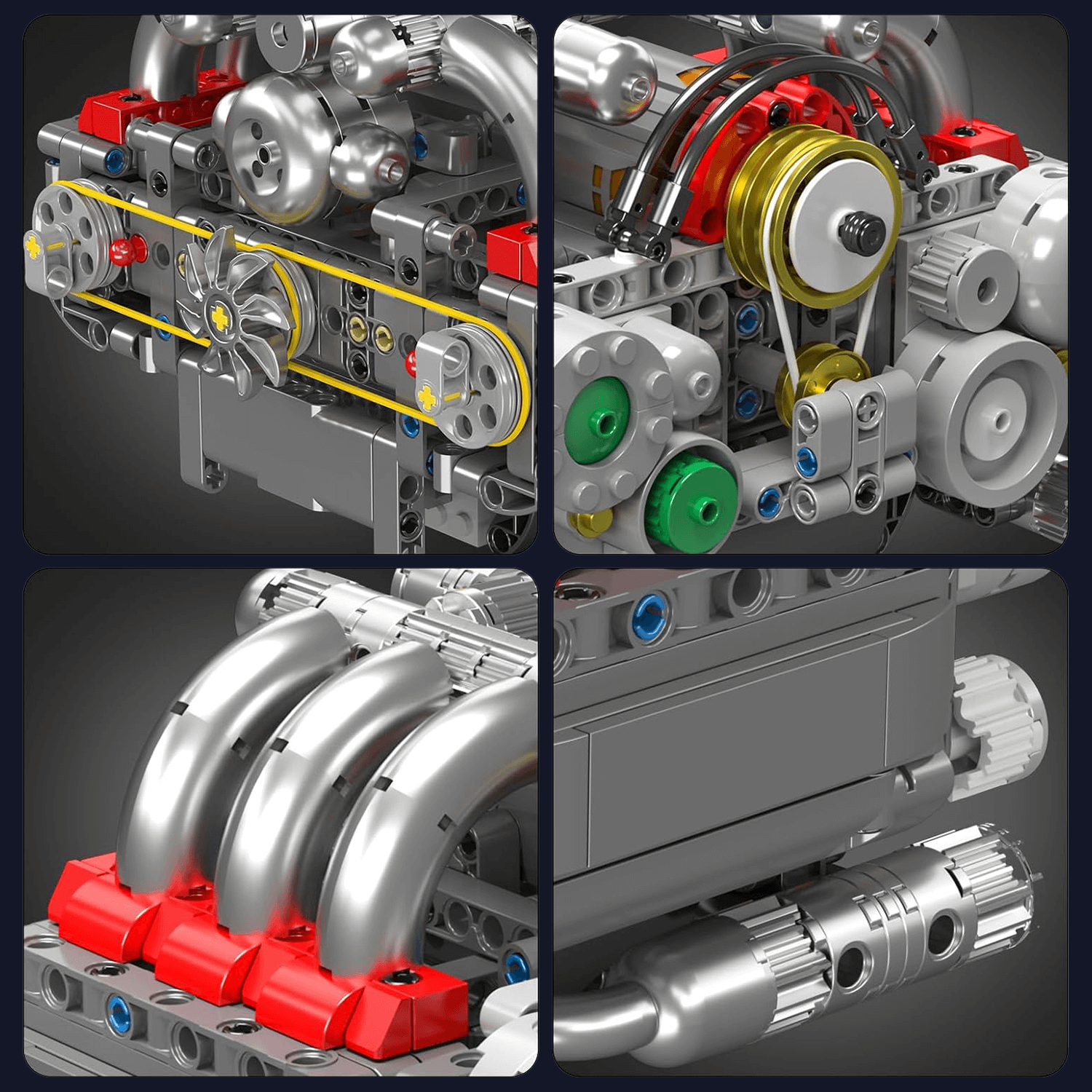 Brick MOC Motorized Flat-6 Boxer Engine | 608pcs - Brick Car Merchant