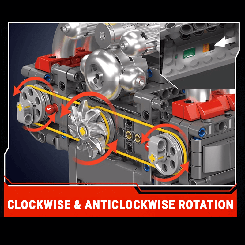 Brick MOC Motorized Flat-6 Boxer Engine | 608pcs - Brick Car Merchant