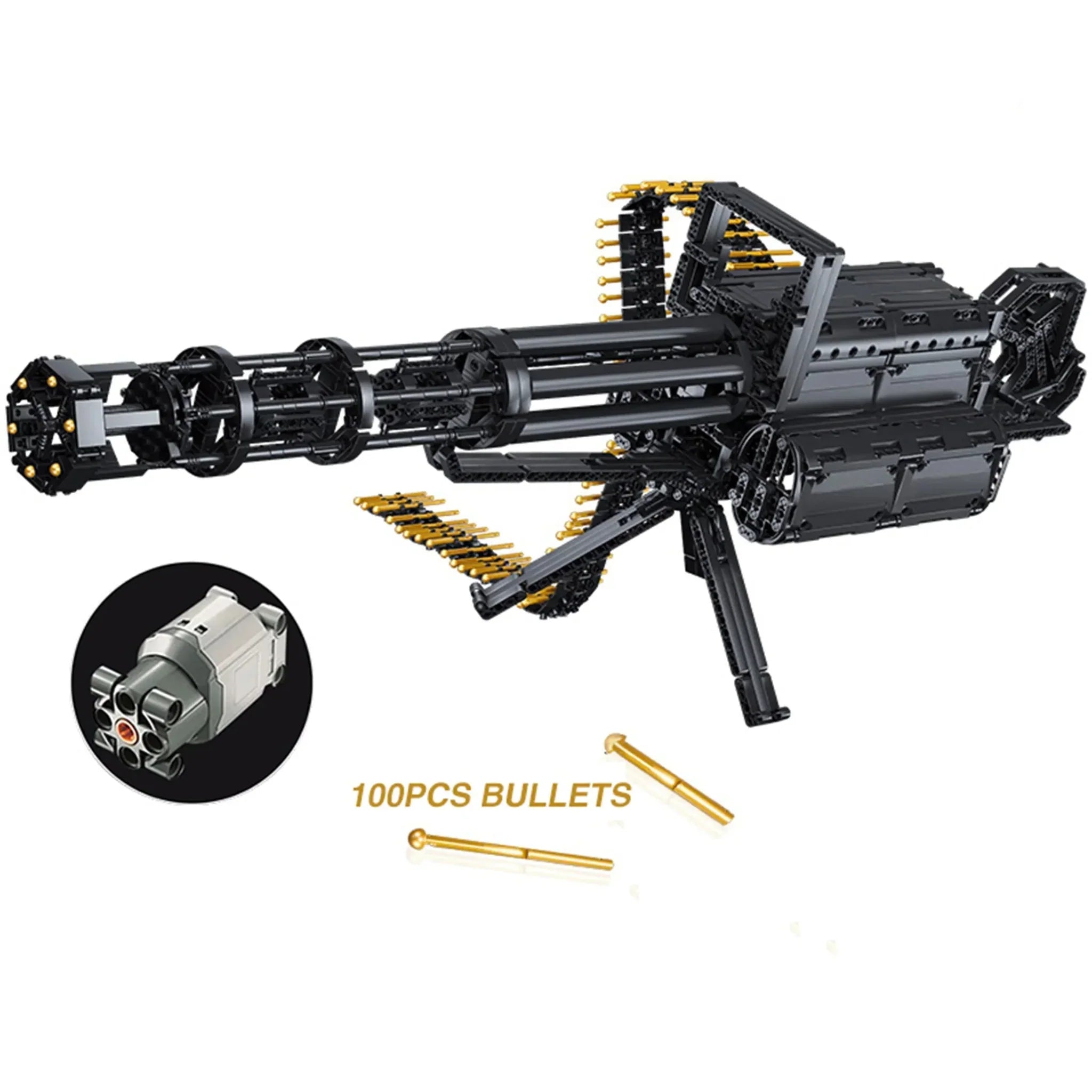 Brick MOC Motorized Military Gatling Cannon | 1524pcs - Brick Car Merchant