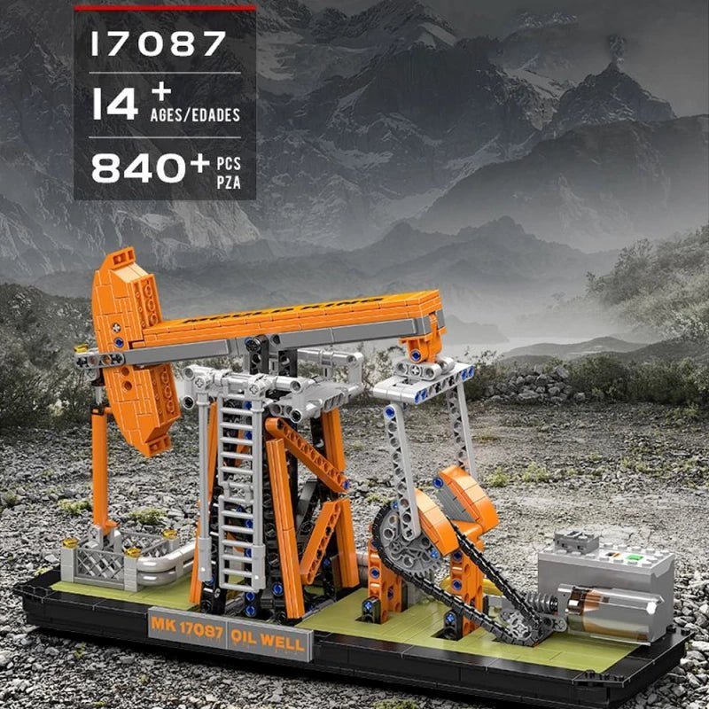 Brick MOC Motorized Oil Well Rig | 840pcs - Brick Car Merchant