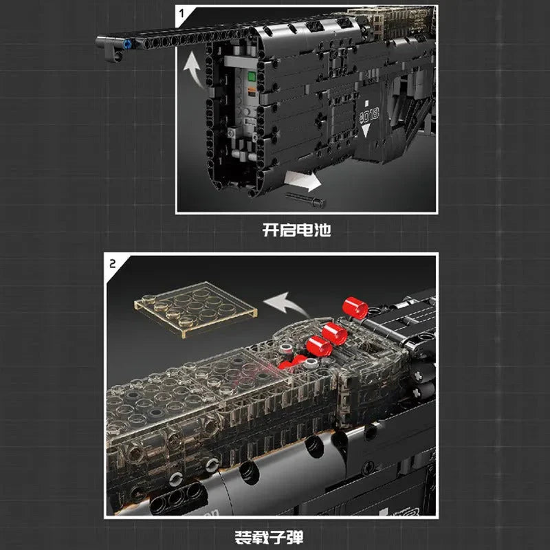 Brick MOC Motorized P90 SMG | 1589pcs - Brick Car Merchant