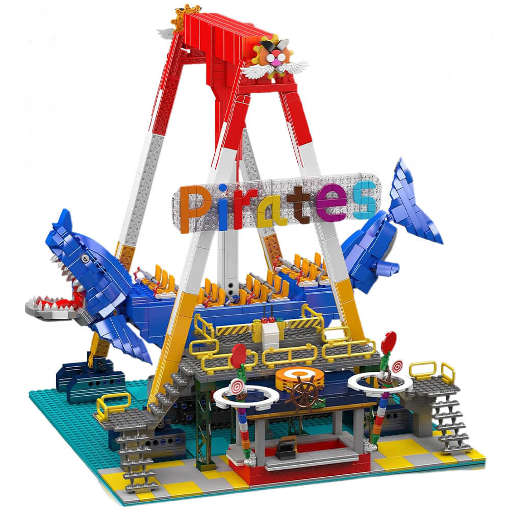 Brick MOC Motorized Shark Swing Ride | 1921pcs - Brick Car Merchant