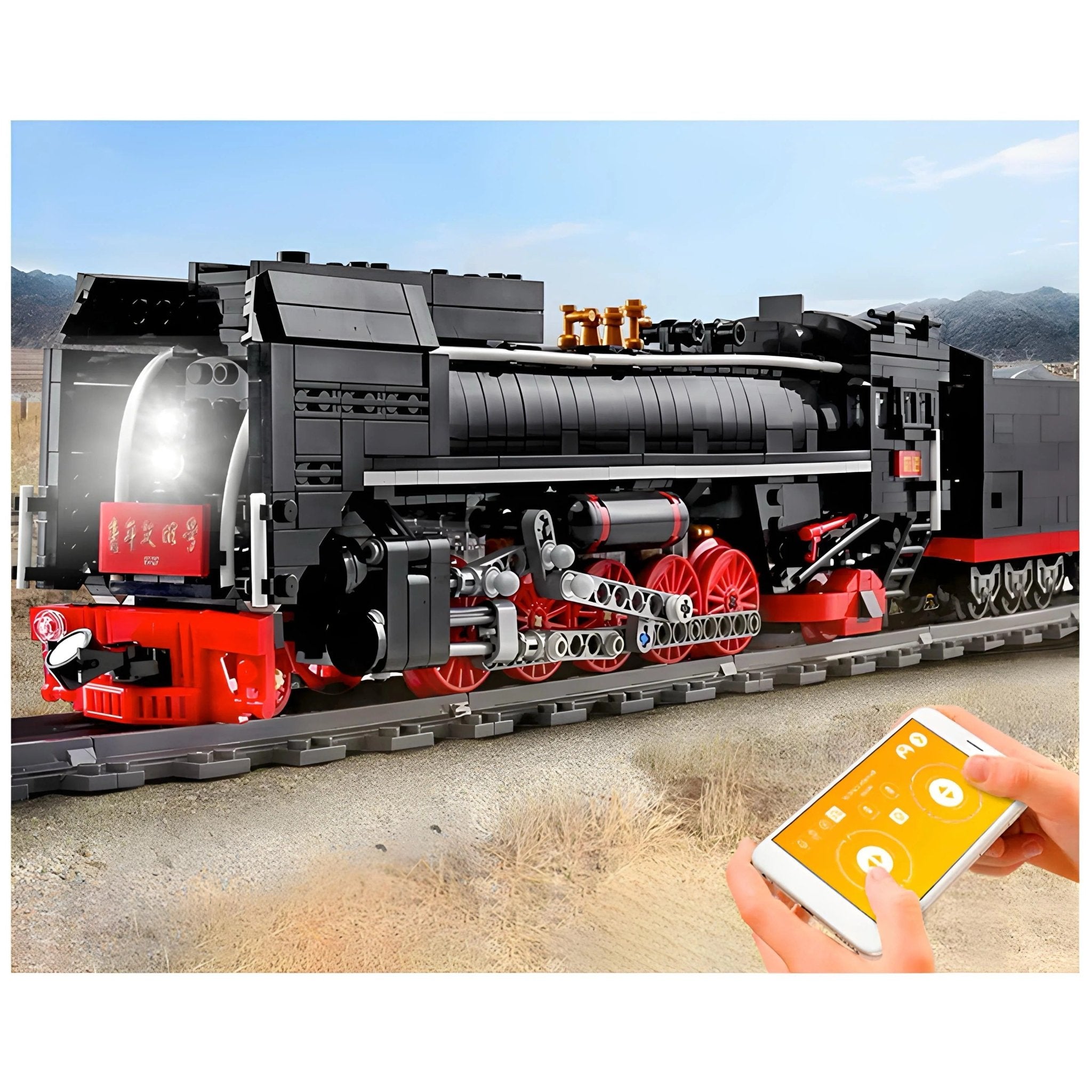 Brick MOC Motorized Steam Train | 1552pcs - Brick Car Merchant