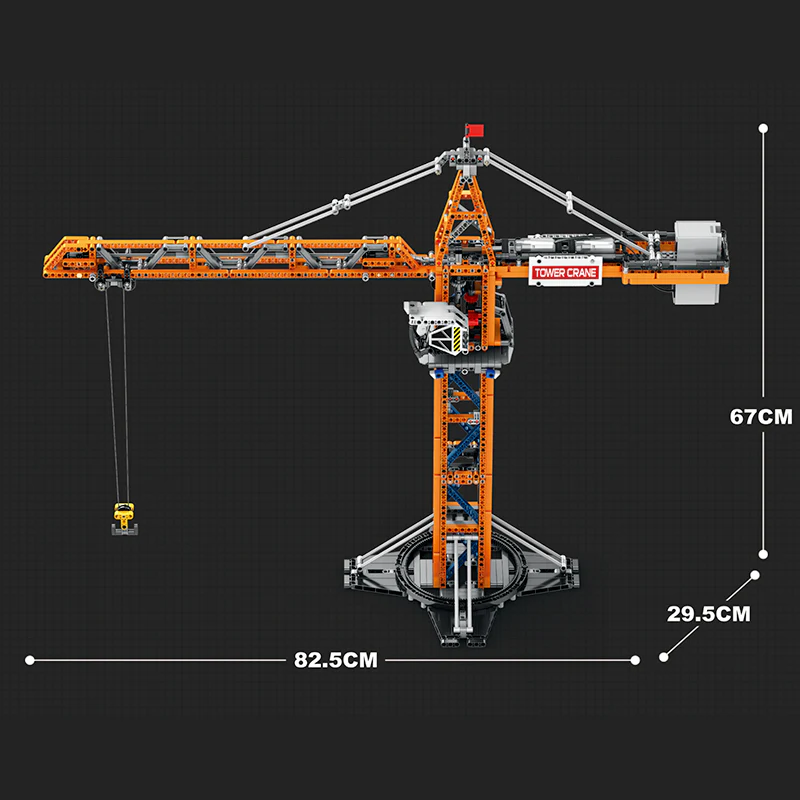 Brick MOC Motorized Tower Crane | 1287pcs - Brick Car Merchant