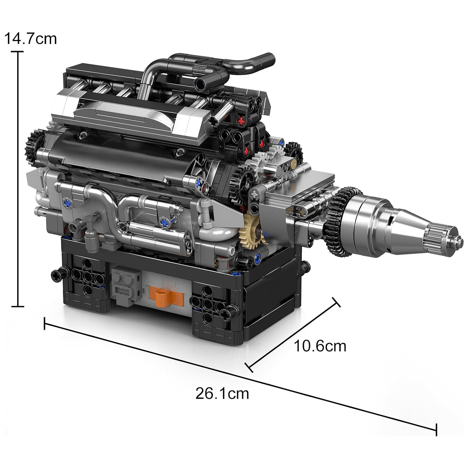 Brick MOC Motorized V12 Show Engine | 732pcs - Brick Car Merchant