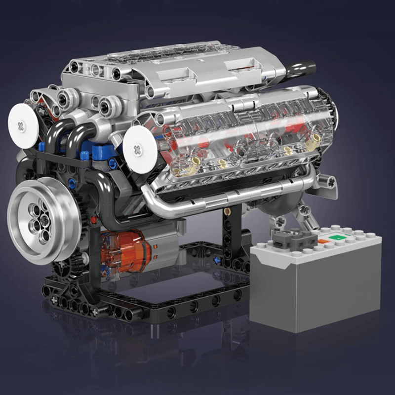 Brick MOC Motorized V8 Muscle Engine | 534pcs - Brick Car Merchant