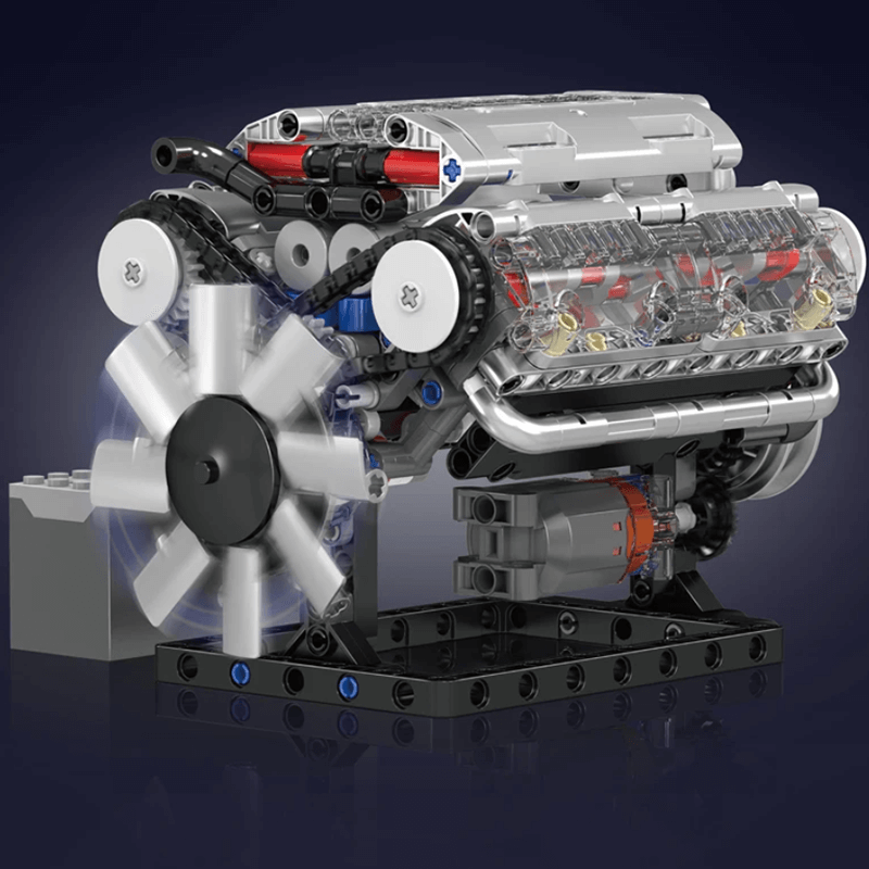 Brick MOC Motorized V8 Muscle Engine | 534pcs - Brick Car Merchant
