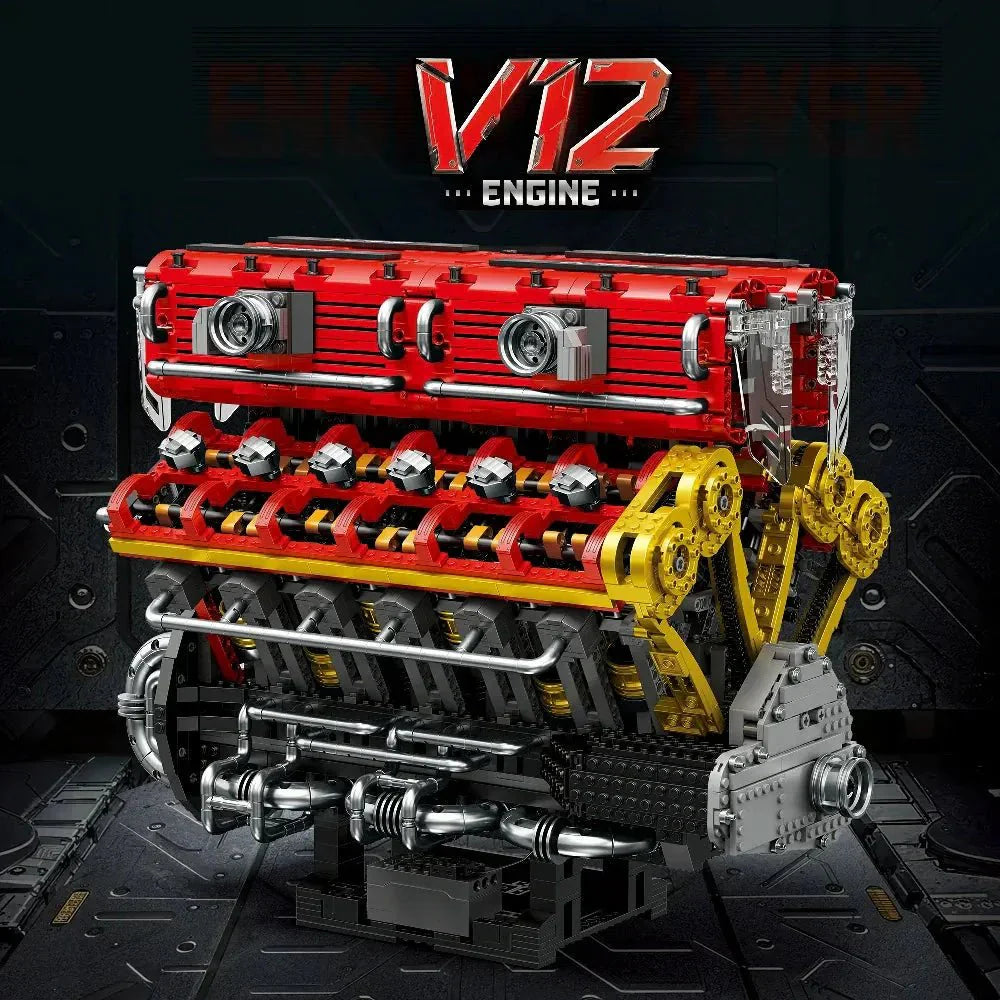 Brick MOC Naturally Aspired V12 Engine | 4719pcs - Brick Car Merchant