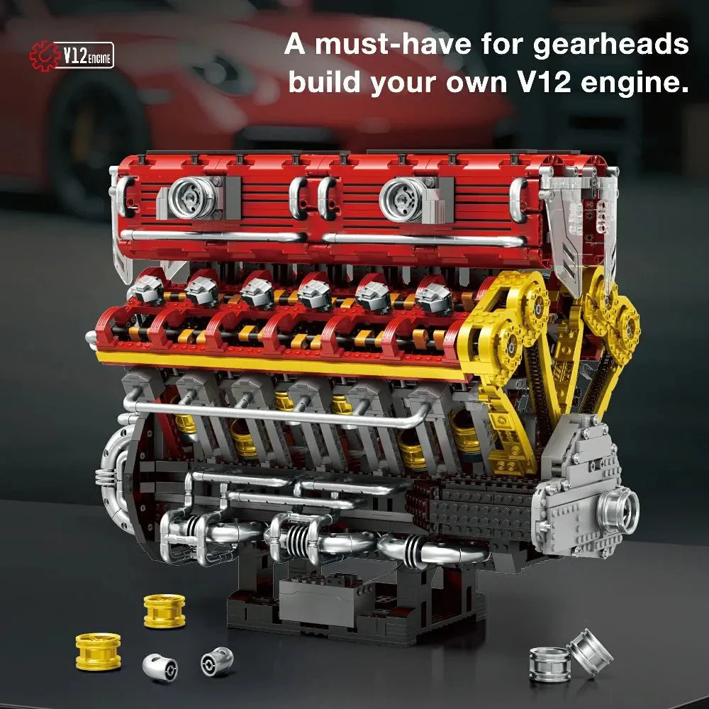 Brick MOC Naturally Aspired V12 Engine | 4719pcs - Brick Car Merchant