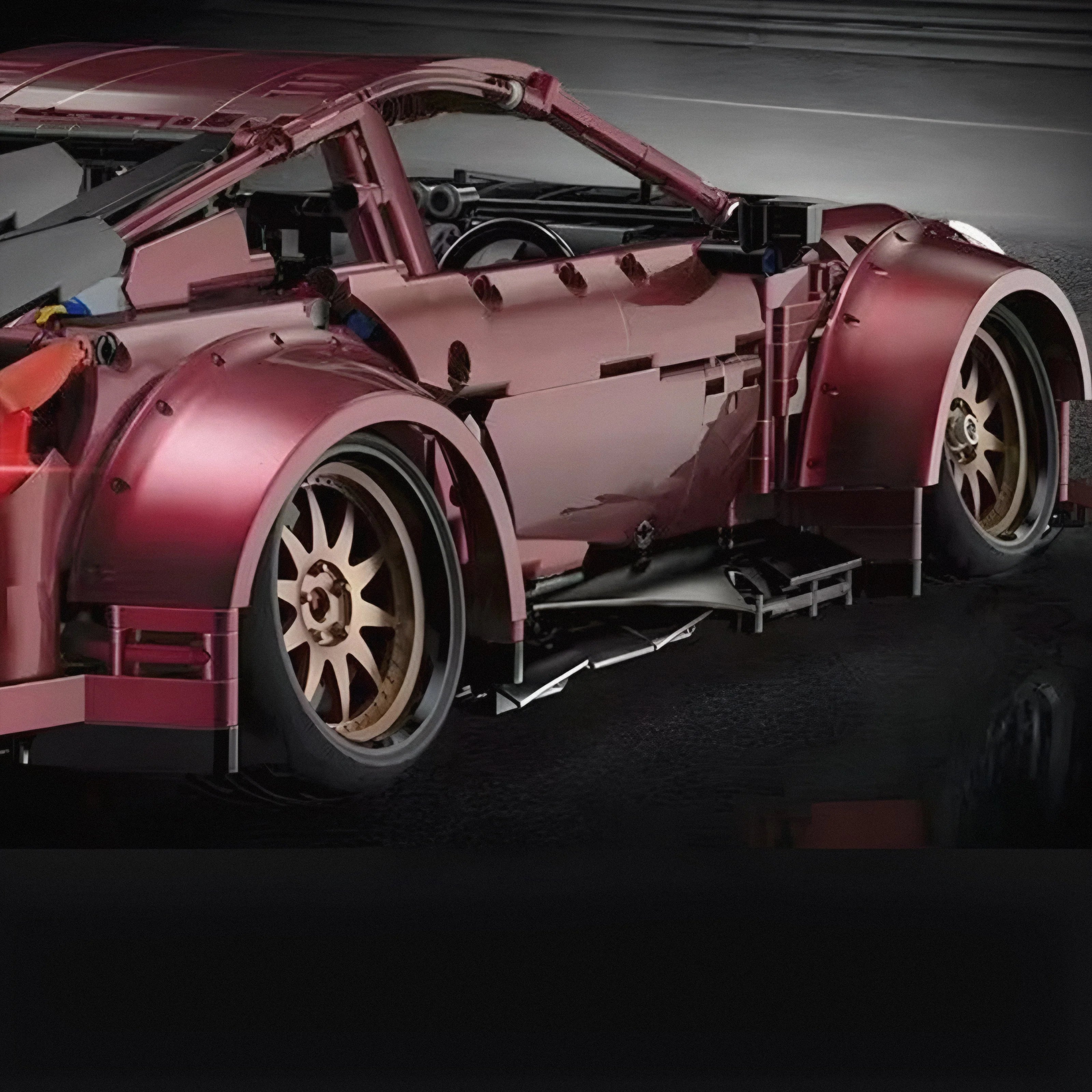 Brick MOC Nissan 350Z GTR Wide Body | Remote Control, Opening Features, Limited Edition, 2238 pcs - Brick Car Merchant