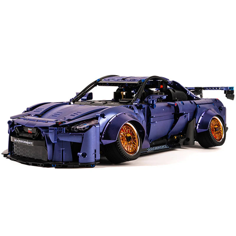 LEGO MOC Nissan GTR | Remote Control, Lightning Features, Opening Features, Adjustable Camber, Functioning Transmission, 2389 pcs - Brick Car Merchant