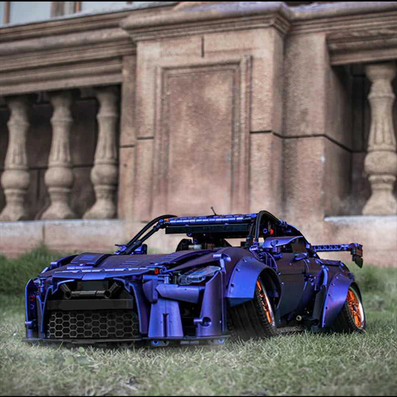 Brick MOC Nissan GTR | Remote Control, Lightning Features, Opening Features, Adjustable Camber, Functioning Transmission, 2389 pcs - Brick Car Merchant