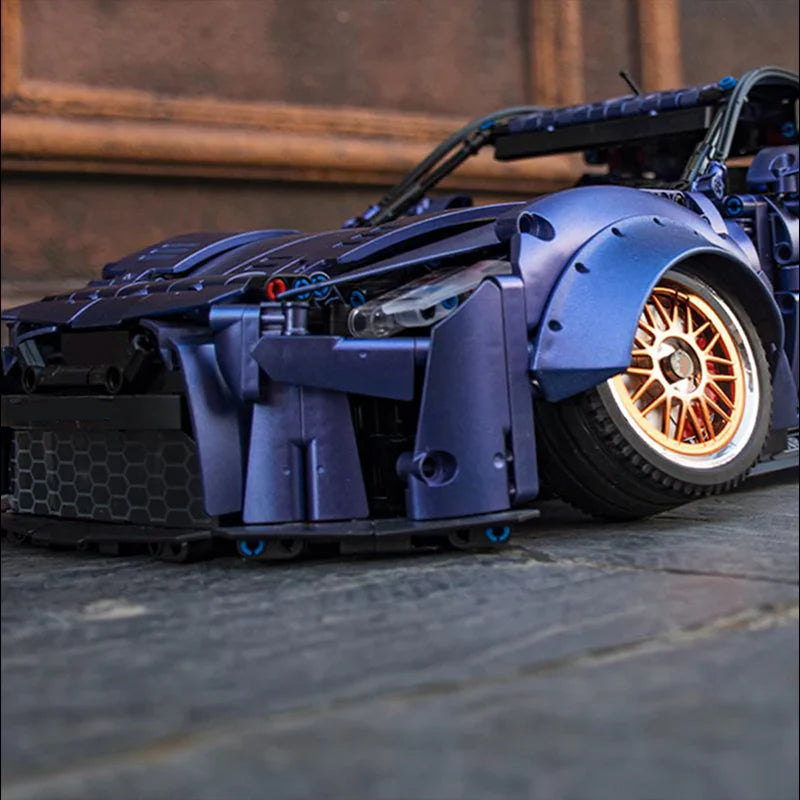 Brick MOC Nissan GTR | Remote Control, Lightning Features, Opening Features, Adjustable Camber, Functioning Transmission, 2389 pcs - Brick Car Merchant