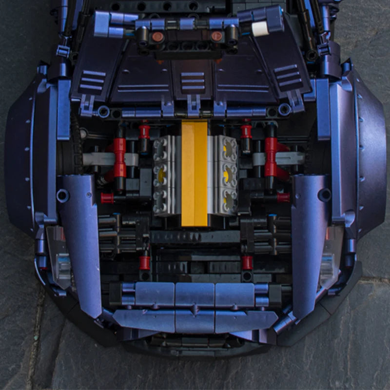 Brick MOC Nissan GTR | Remote Control, Lightning Features, Opening Features, Adjustable Camber, Functioning Transmission, 2389 pcs - Brick Car Merchant