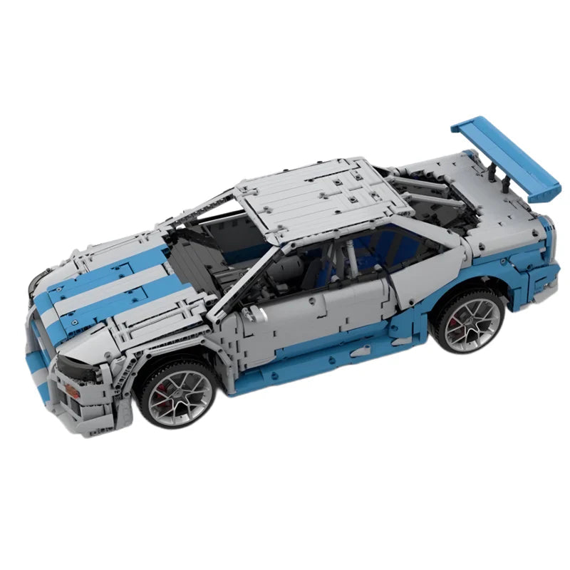 Brick MOC Nissan Skyline GT-R R34 | 3383 pcs - Brick Car Merchant