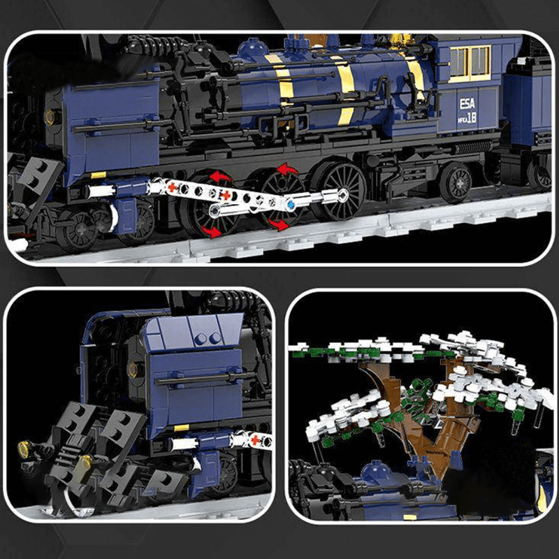 Brick MOC Oriental Steam Train | 1051pcs - Brick Car Merchant
