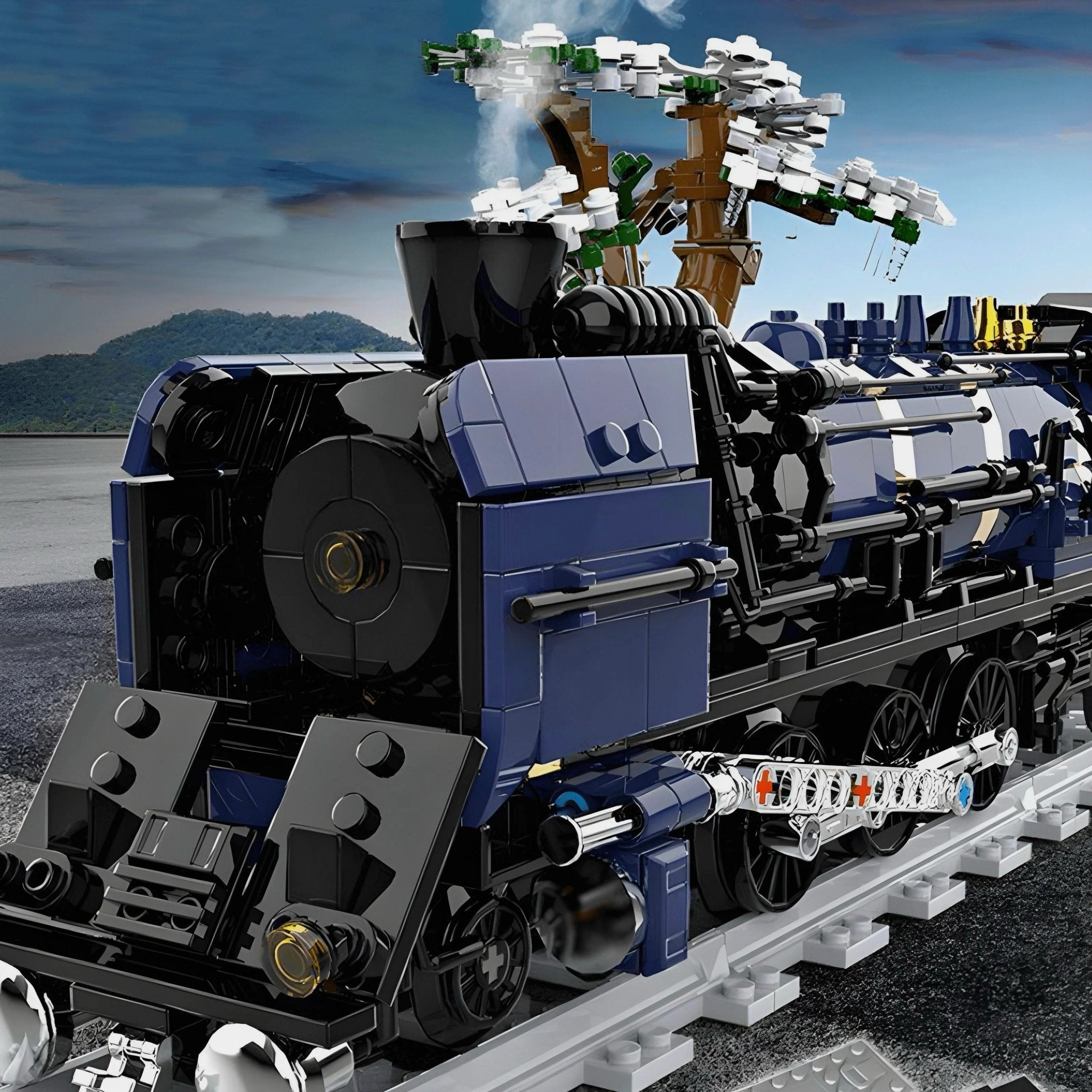 Brick MOC Oriental Steam Train | 1052pcs - Brick Car Merchant