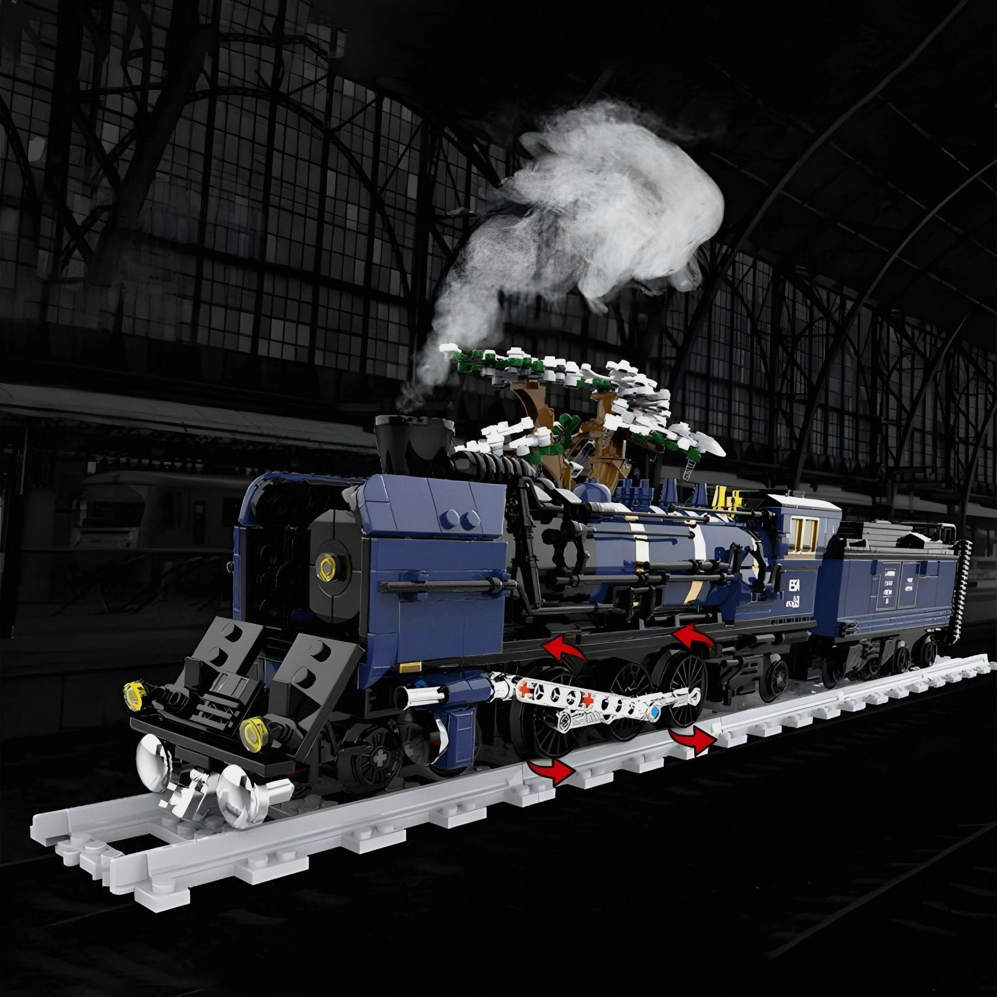 Brick MOC Oriental Steam Train | 1052pcs - Brick Car Merchant