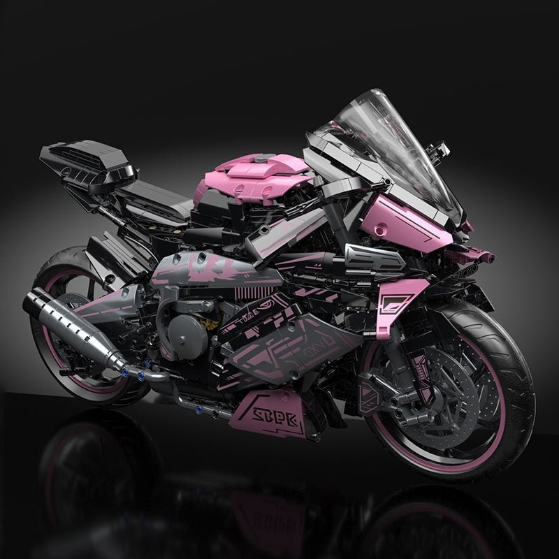 Brick MOC Pink Cyberpunk Superbike | 2000pcs - Brick Car Merchant