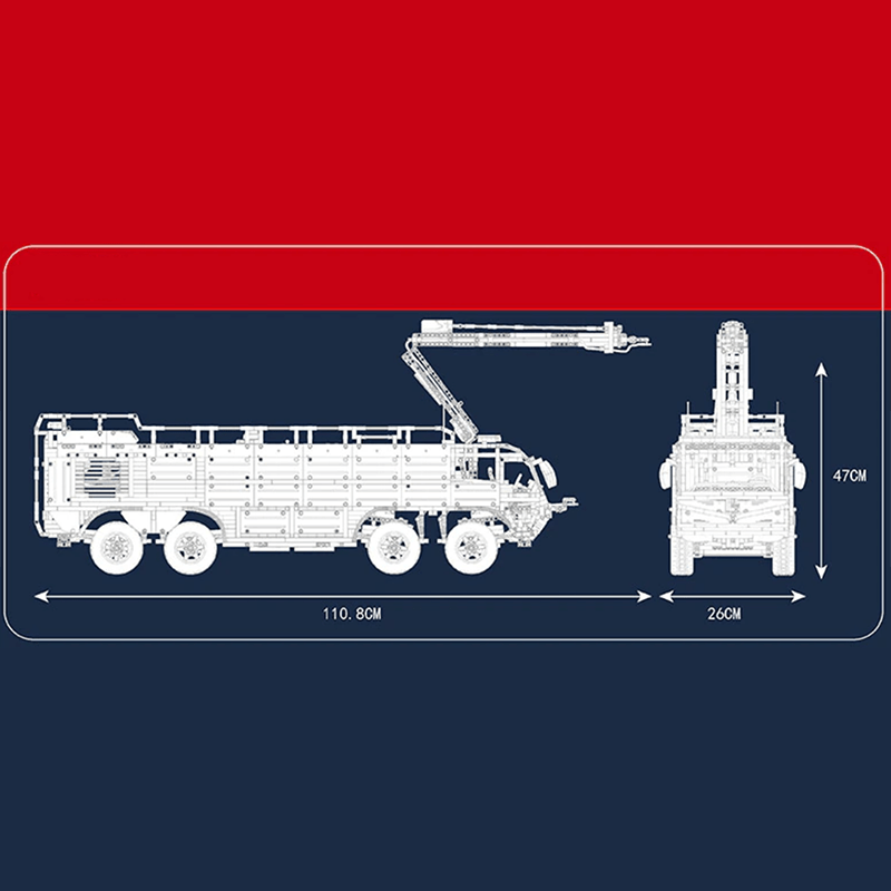 Brick MOC Pneumatic Airport Rescue Truck | 6653pcs - Brick Car Merchant