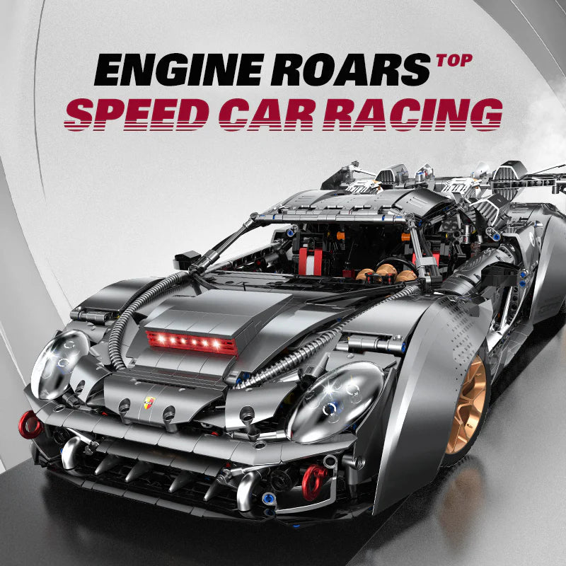 Brick MOC Porsche 918 | Remote Control, Electric Doors, Electric Air Suspension, LED features, Steam Spray System, 4306 pcs - Brick Car Merchant