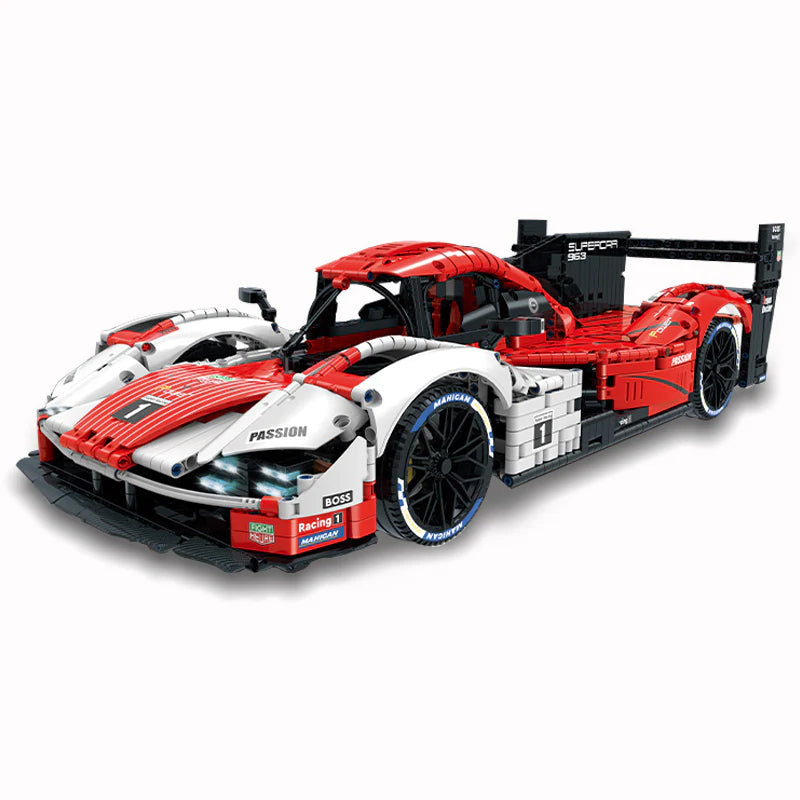 Brick MOC Porsche 963 Race Car Building Bricks Set | Remote Control, Opening Features, Detailed Look, 3460pcs - Brick Car Merchant
