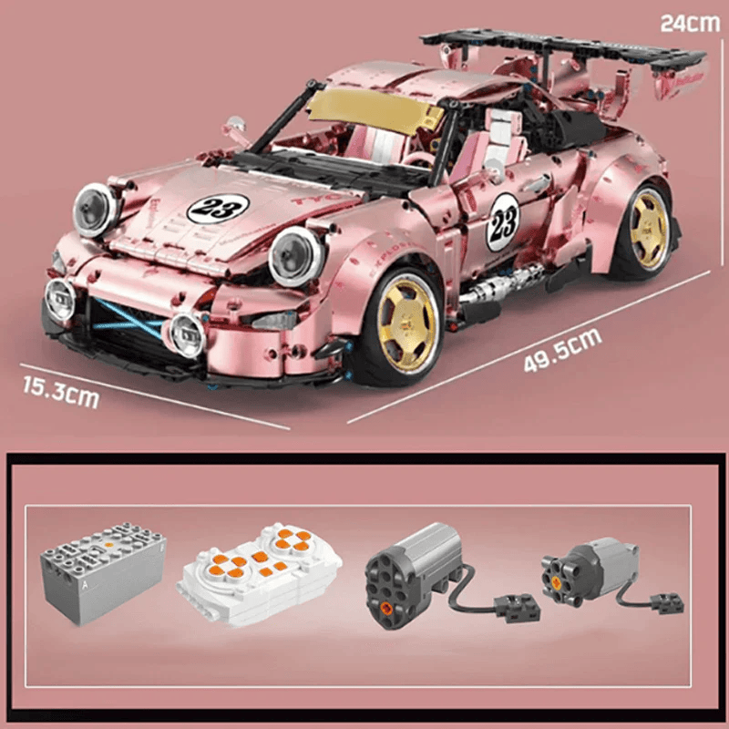 Brick MOC Porsche 993 RWB Stanced | Remote Control, Opening Features, 2368 pcs - Brick Car Merchant