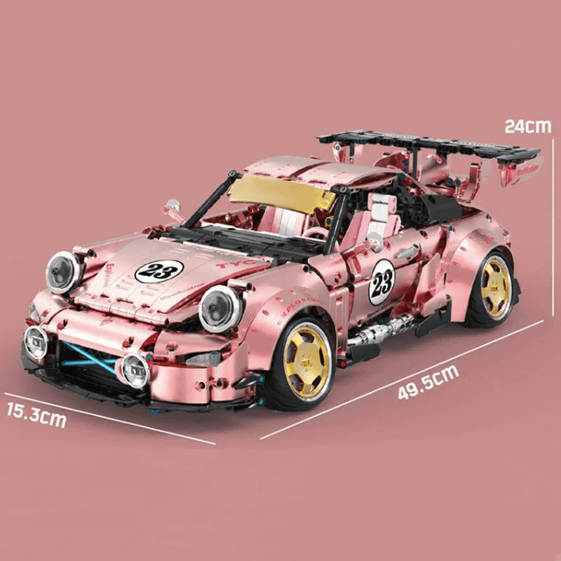 Brick MOC Porsche 993 RWB Stanced | Remote Control, Opening Features, 2368 pcs - Brick Car Merchant