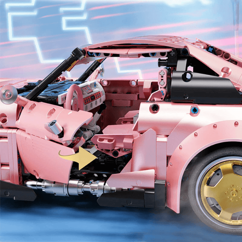 Brick MOC Porsche 993 RWB Stanced | Remote Control, Opening Features, 2368 pcs - Brick Car Merchant