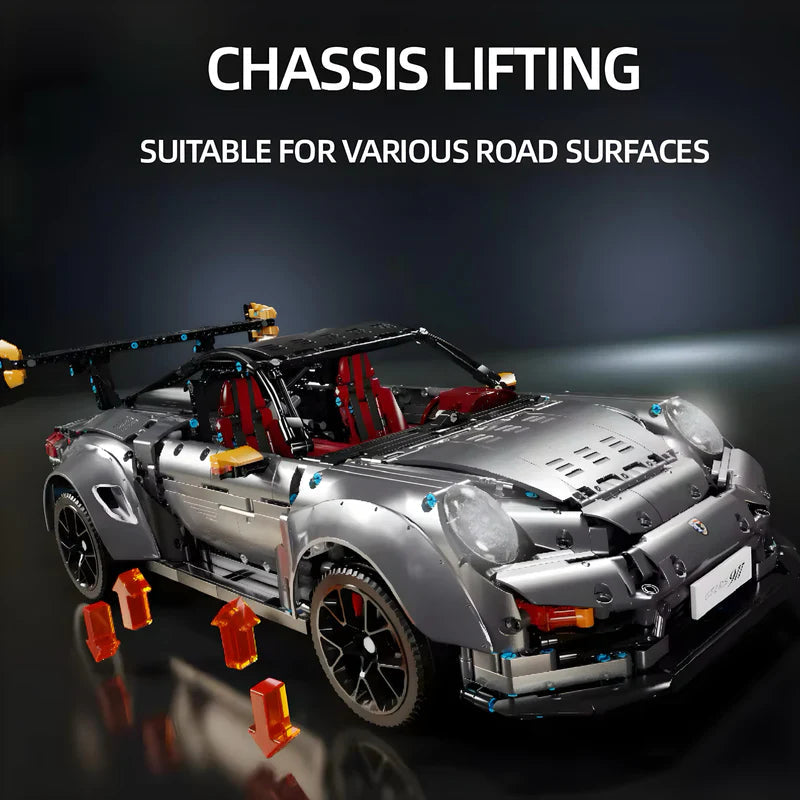 Brick MOC Porsche GT2 RS | Remote Control, Electric Air Suspension, Electric Door, 3389 pcs - Brick Car Merchant
