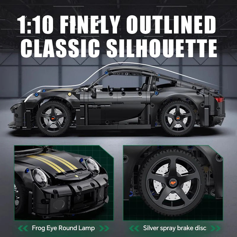 Brick MOC Porsche RUF GT | Remote Control, Opening Features, Independent Suspensions, 1655 pcs - Brick Car Merchant