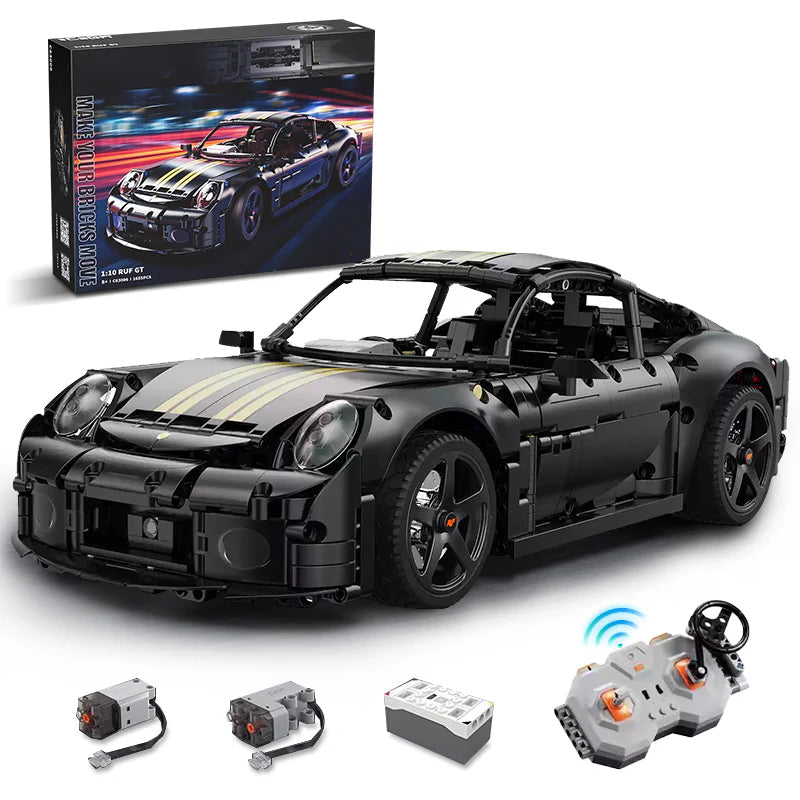 Brick MOC Porsche RUF GT | Remote Control, Opening Features, Independent Suspensions, 1655 pcs - Brick Car Merchant