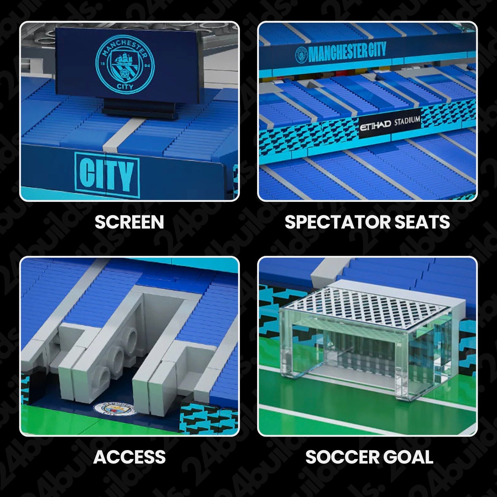 Brick MOC Manchester City Football Club Etihad Stadium | 4472pcs - Brick Car Merchant