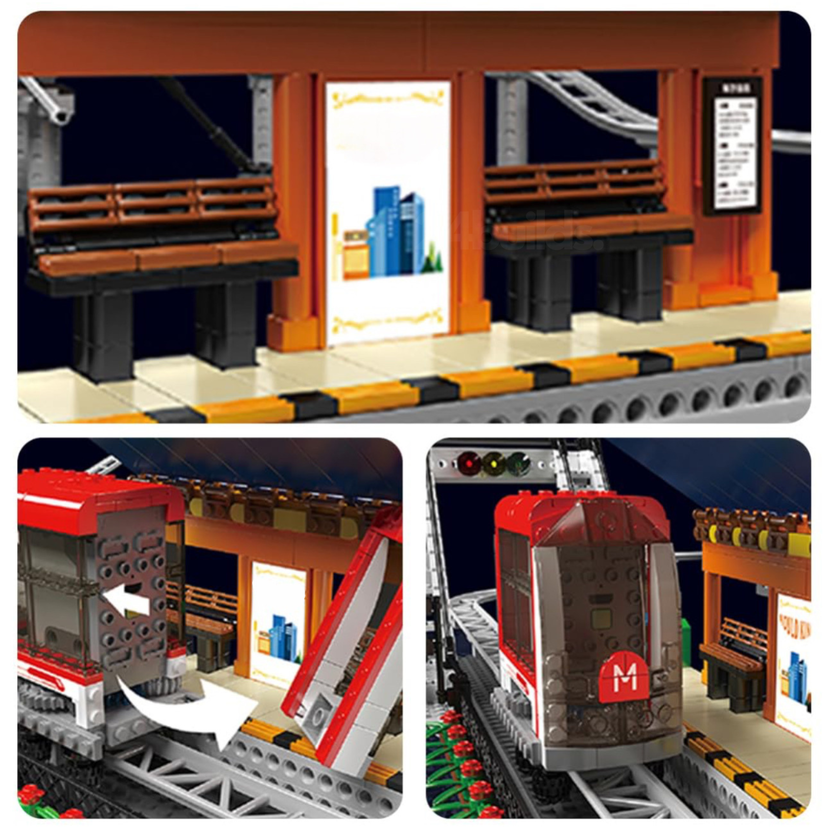 Brick MOC Motorised Monorail | 1488pcs - Brick Car Merchant