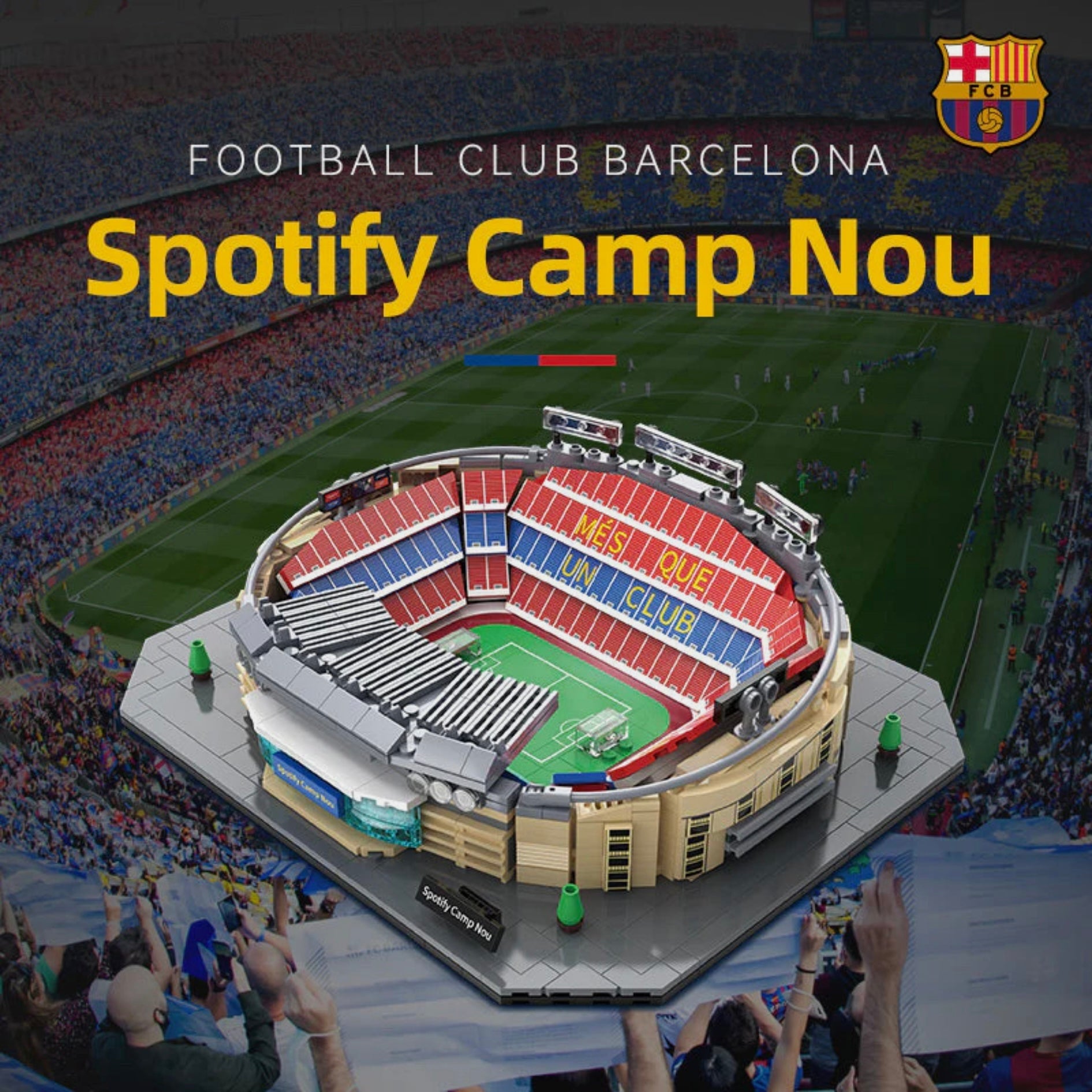 Brick MOC FC Barcelona Spotify Camp Nou | 728pcs - Brick Car Merchant