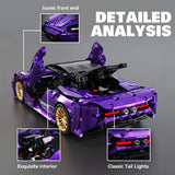 LEGO MOC Purple Phantom Sports Car | Remote Control, Opening Features, 1273 pcs - Brick Car Merchant