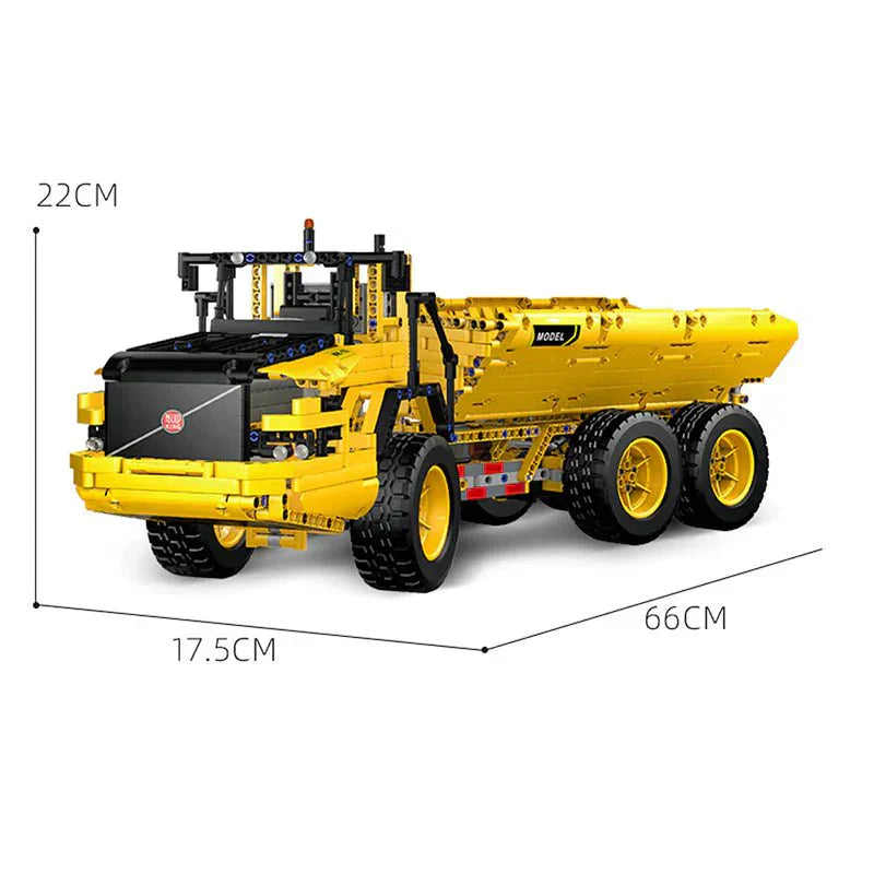 Brick MOC RC Articulated Dump Truck | 1888pcs - Brick Car Merchant