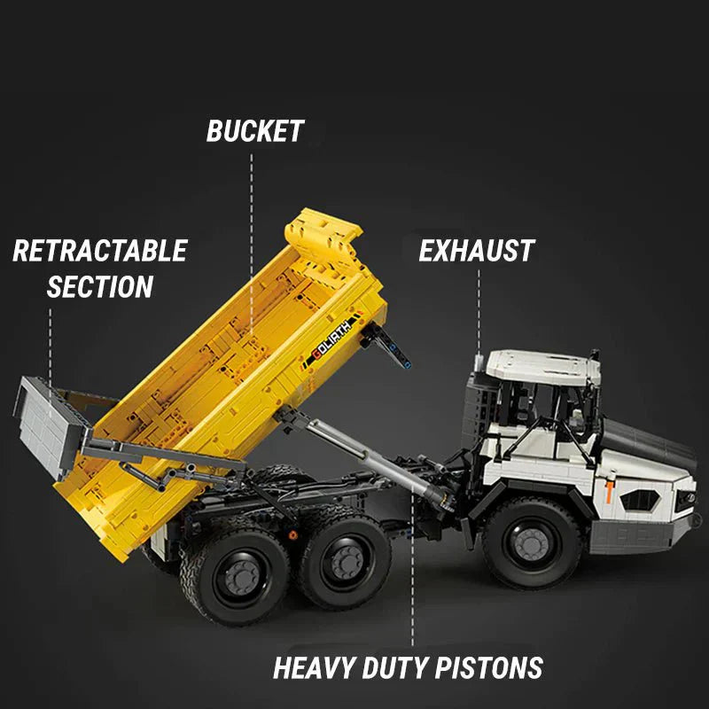 Brick MOC RC Articulated Dump Truck | 3067pcs - Brick Car Merchant