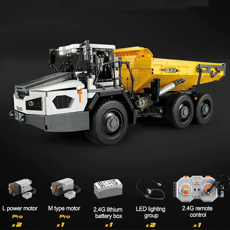 Brick MOC RC Articulated Dump Truck | 3067pcs - Brick Car Merchant