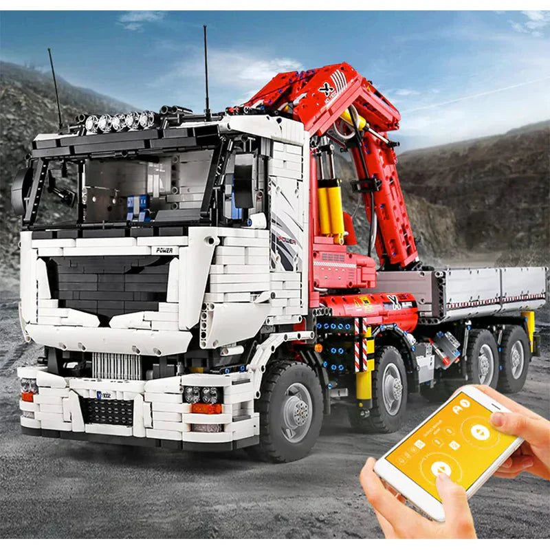 Brick MOC RC Heavy-Duty Crane Truck | 8238pcs - Brick Car Merchant