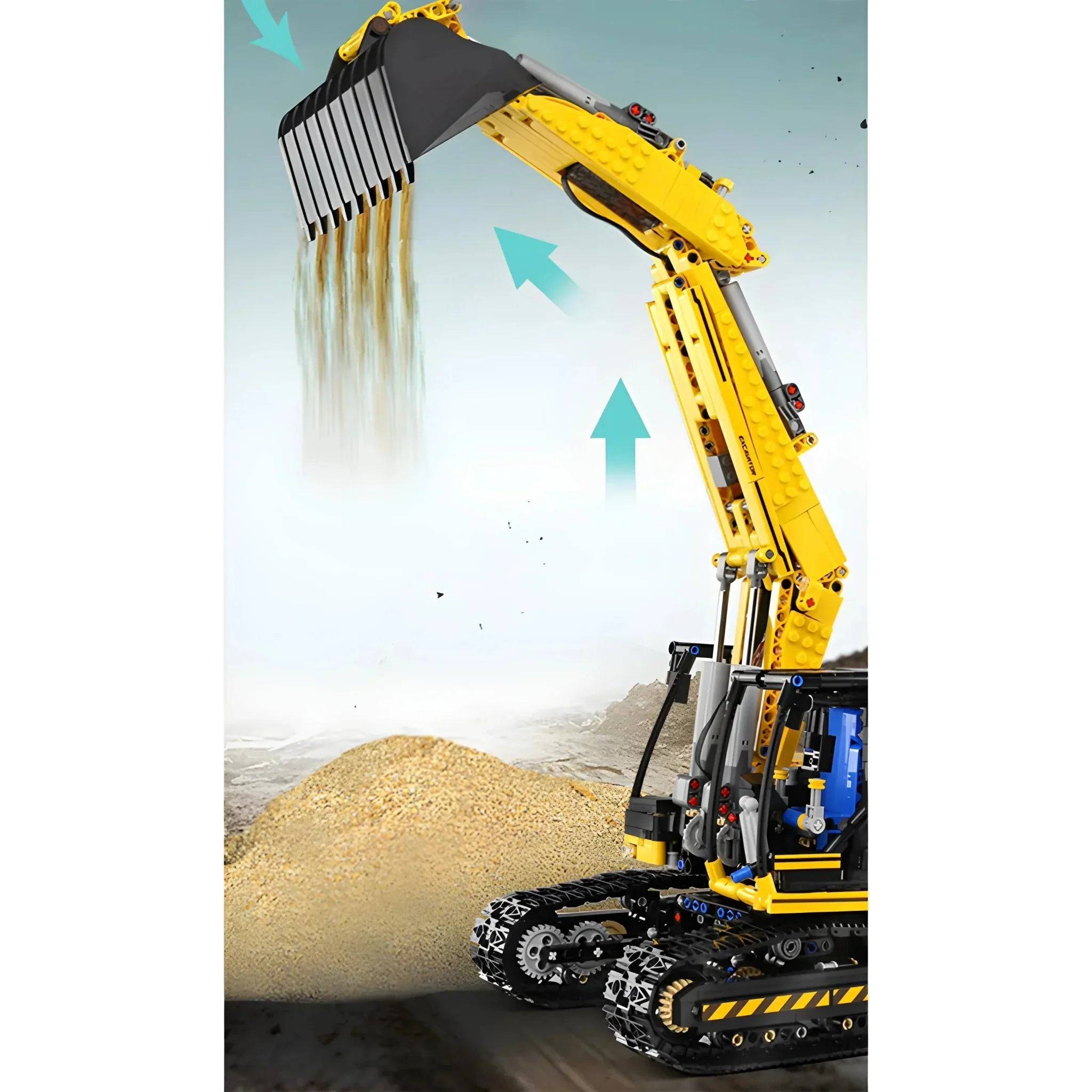 Brick MOC RC Heavy-Duty Excavator | 1830pcs - Brick Car Merchant