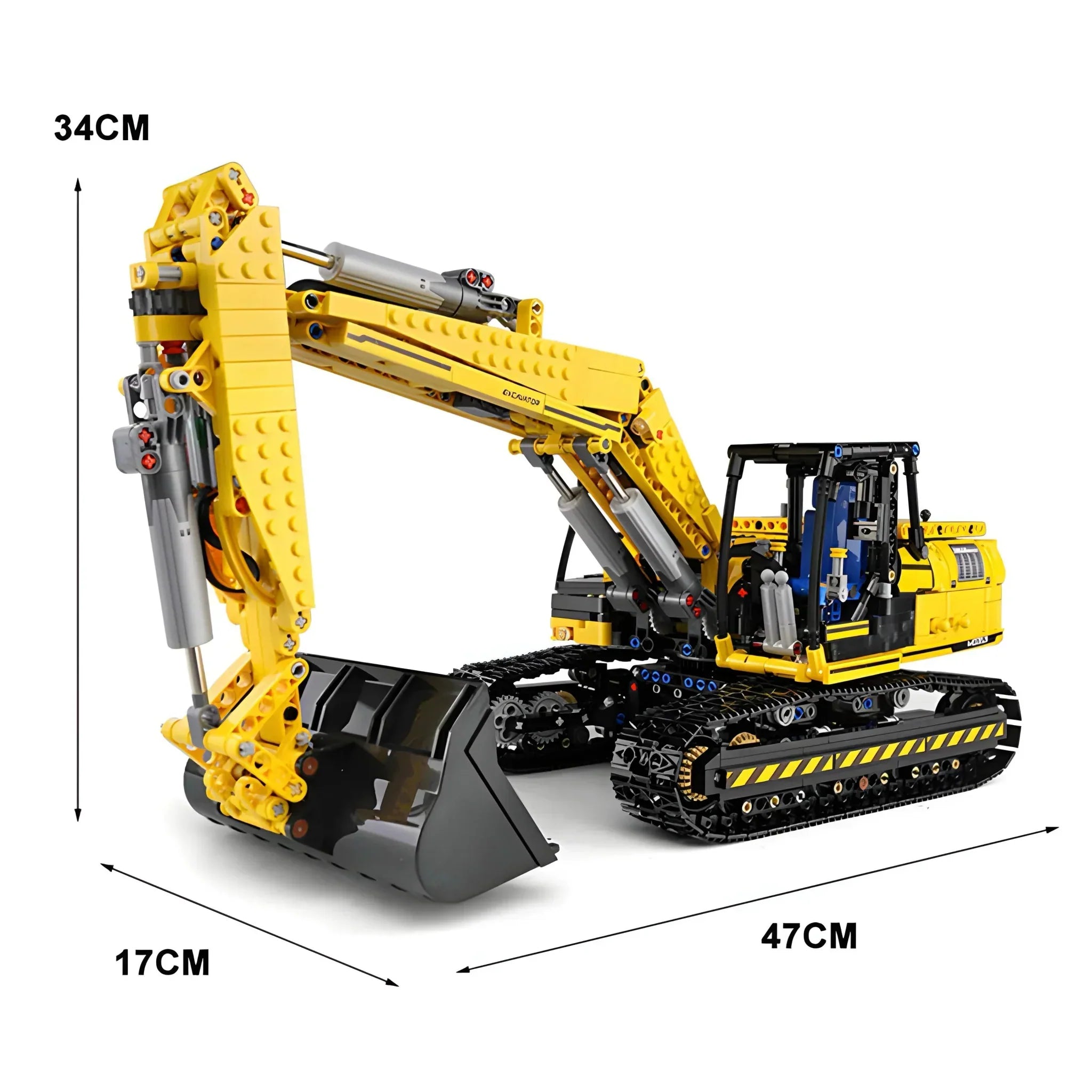 Brick MOC RC Heavy-Duty Excavator | 1830pcs - Brick Car Merchant