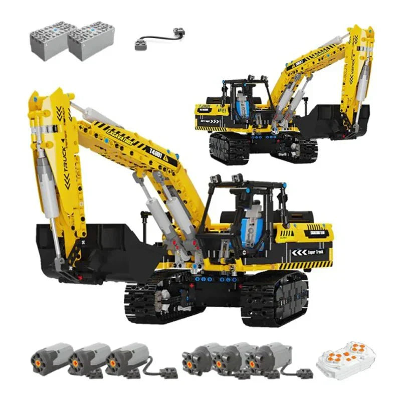 Brick MOC RC Heavy-Duty Excavator | 2067pcs - Brick Car Merchant