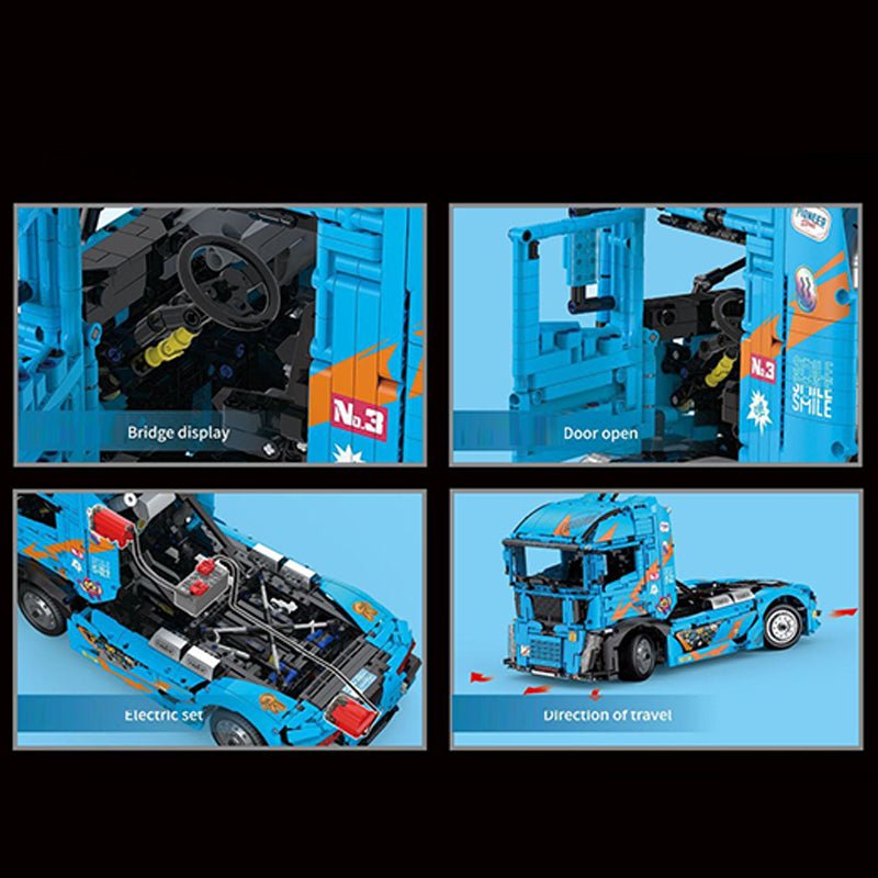 Brick MOC RC Long-Haul Trailer Truck | 3655pcs - Brick Car Merchant