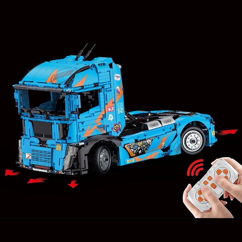 Brick MOC RC Long-Haul Trailer Truck | 3655pcs - Brick Car Merchant