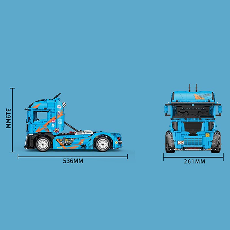 Brick MOC RC Long-Haul Trailer Truck | 3655pcs - Brick Car Merchant
