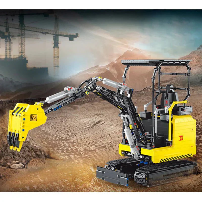 Brick MOC RC Mini Excavator | 1717pcs - Brick Car Merchant