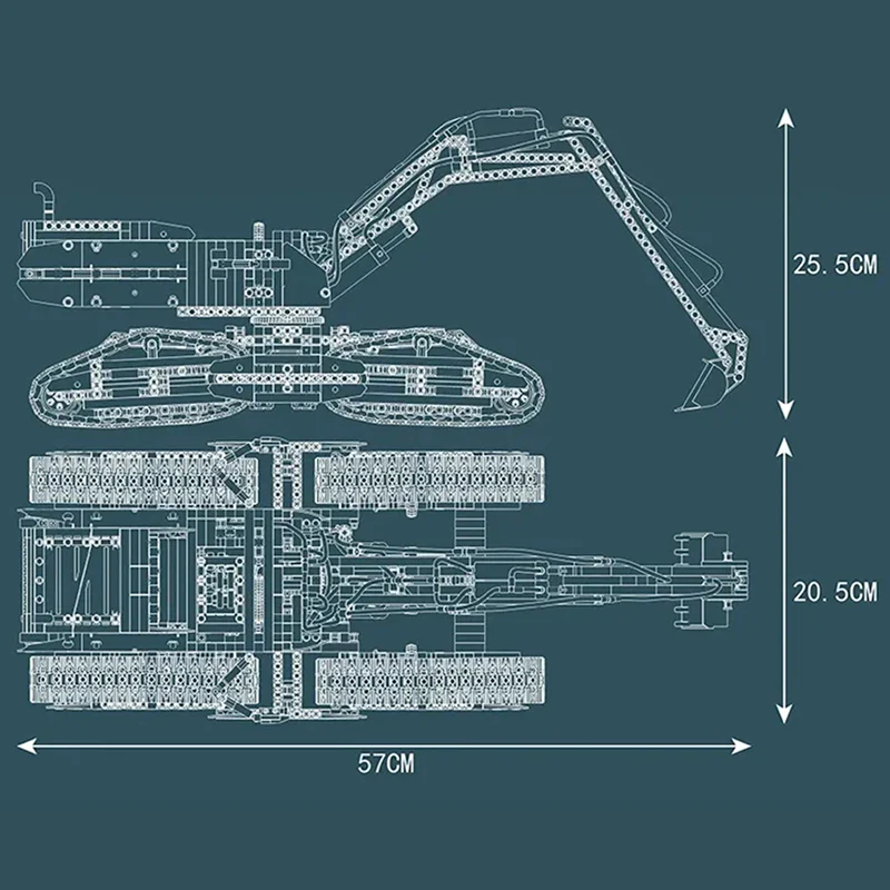 Brick MOC RC Morphing Excavator | 2236pcs - Brick Car Merchant