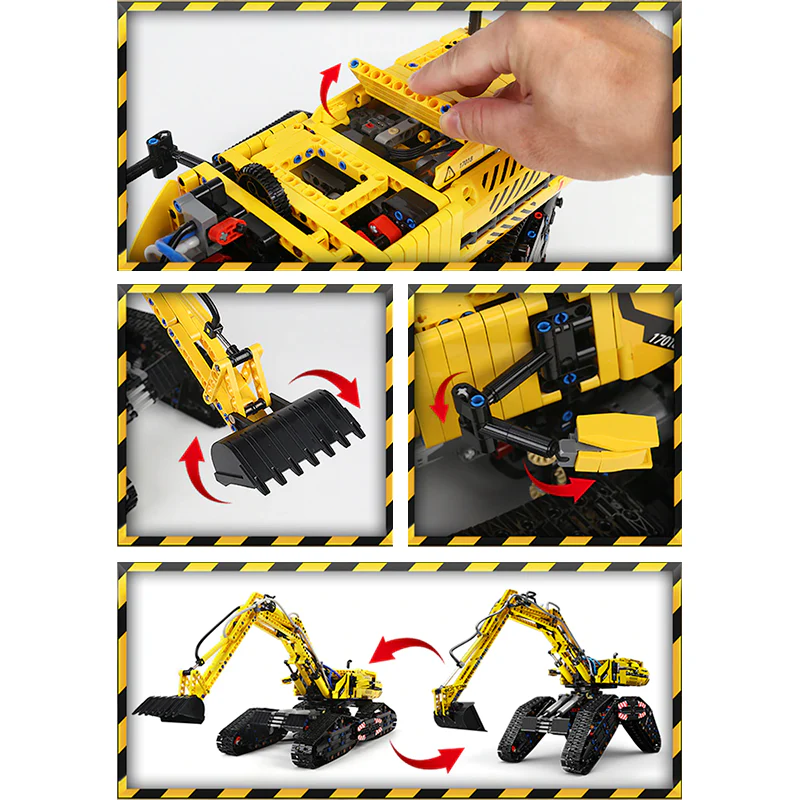 Brick MOC RC Morphing Excavator | 2236pcs - Brick Car Merchant