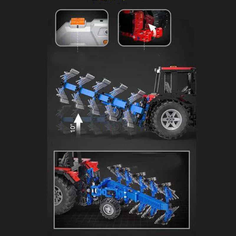 Brick MOC RC Plowing Tractor | 1675pcs - Brick Car Merchant